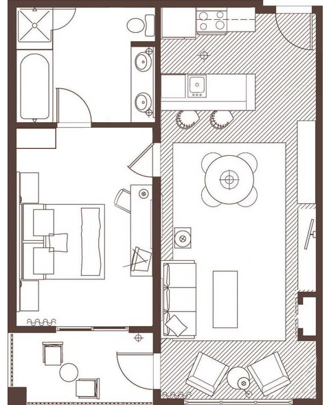 Floorplan of Mariner Corner Suite at Marina Grand Resort