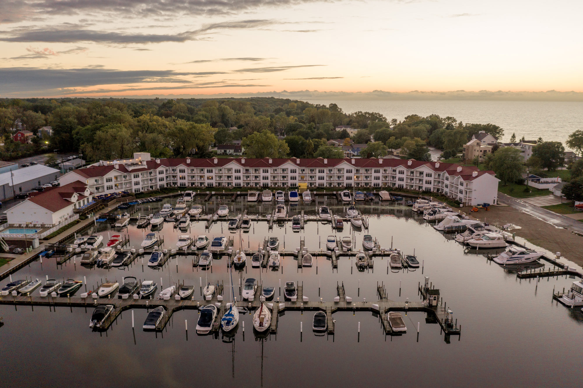 The Marina View of Marina Grand Resort and the New Buffalo Marina