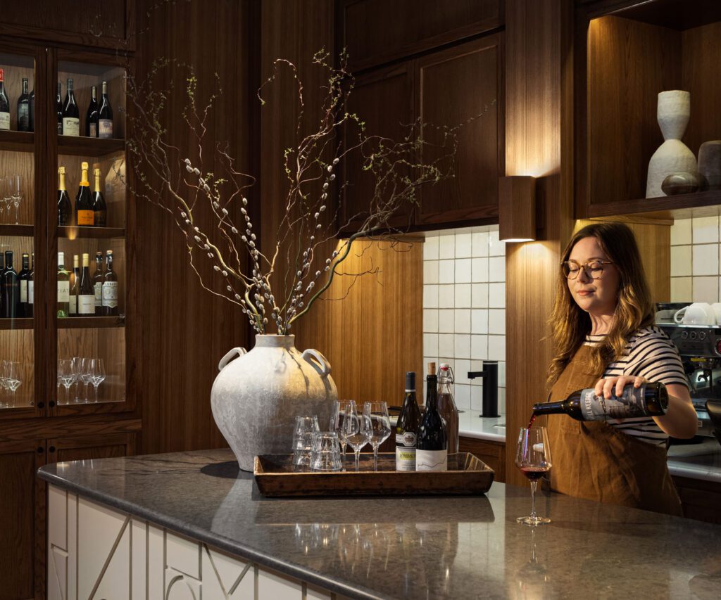 Wine bar at The Living Room Cafe in New Buffalo, MI